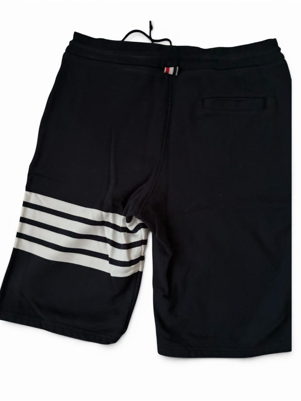 Thom Browne Men's Navy Four Bar Sweat shorts. - Picture 4 of 11